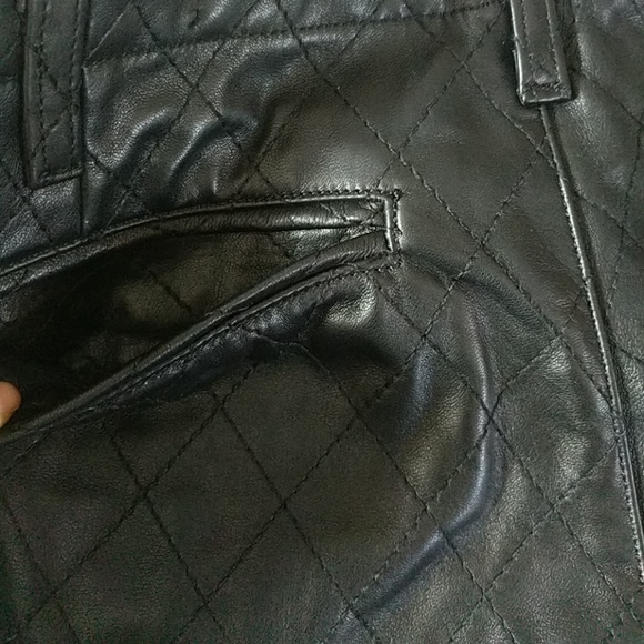 Rag & Bone Quilted Portabello Leather Shorts - Picture 4 of 5